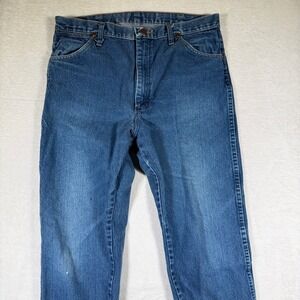 Wrangler Mens Straight Leg Jeans Blue Cotton 36x34